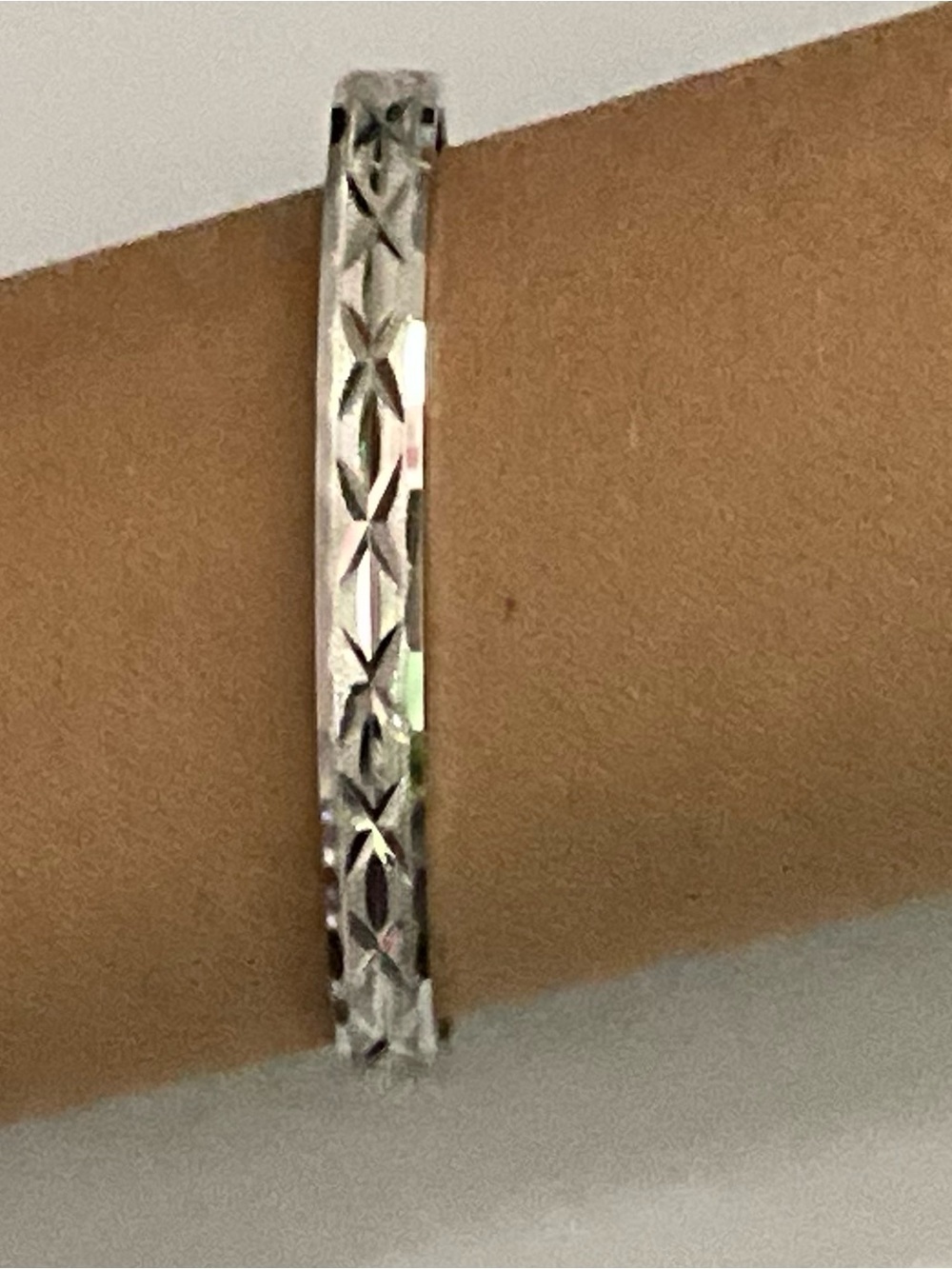 Vintage Silver Tone Starburst Hinged Bracelet